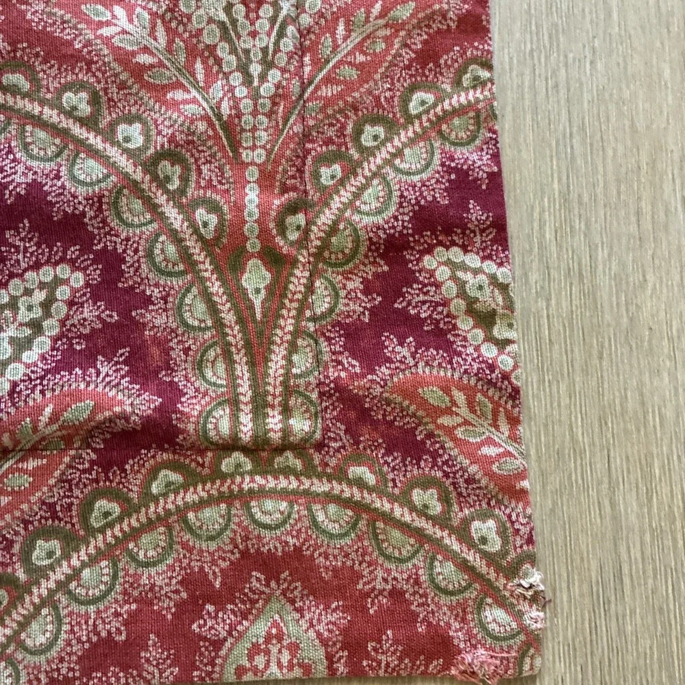 Pottery Barn Marcelle Paisley Floral Cotton linen Standard Pillow Sham Red Sage